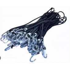 Elástico Extensor Preto C/Gancho 35cm 5mm 50 unid